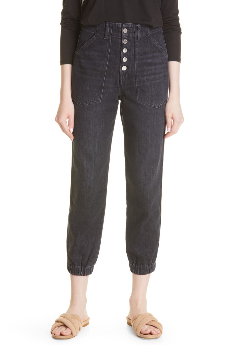 Veronica Beard Bolton High Waist Nonstretch Jogger Jeans, Main, color,