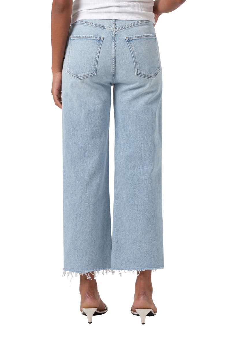 Ren Raw Hem High Waist Ankle Wide Leg Jeans, Alternate, color, BEAM