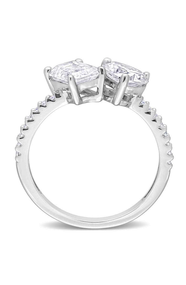 Julianna B. Moissanite 2-Stone Heart Ring Sterling Silver, Alternate, color, 