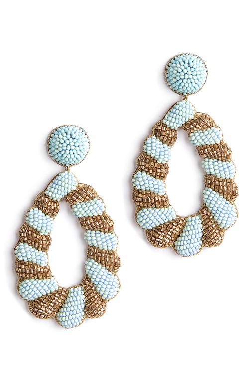 Deepa Gurnani Elenor Beaded Teardrop Earrings In Baby Blue