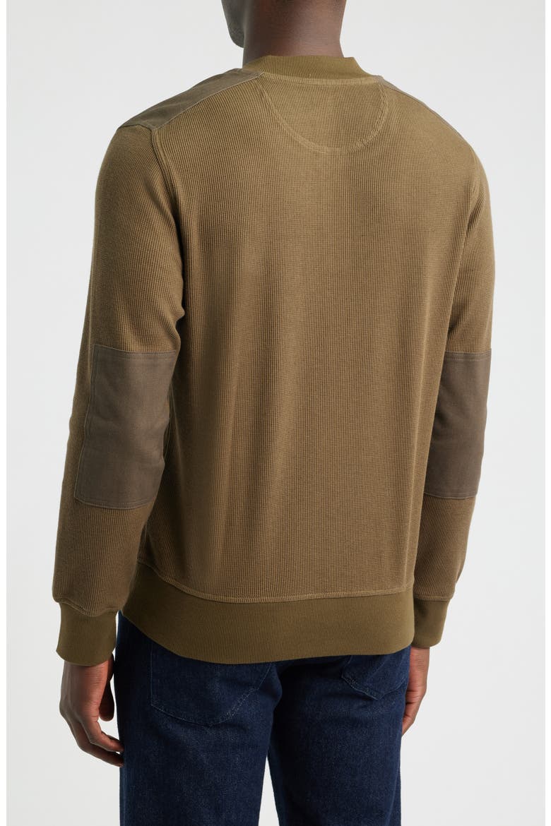 Waffle Stitch Stretch Cotton & Wool Henley, Alternate, color, GREEN