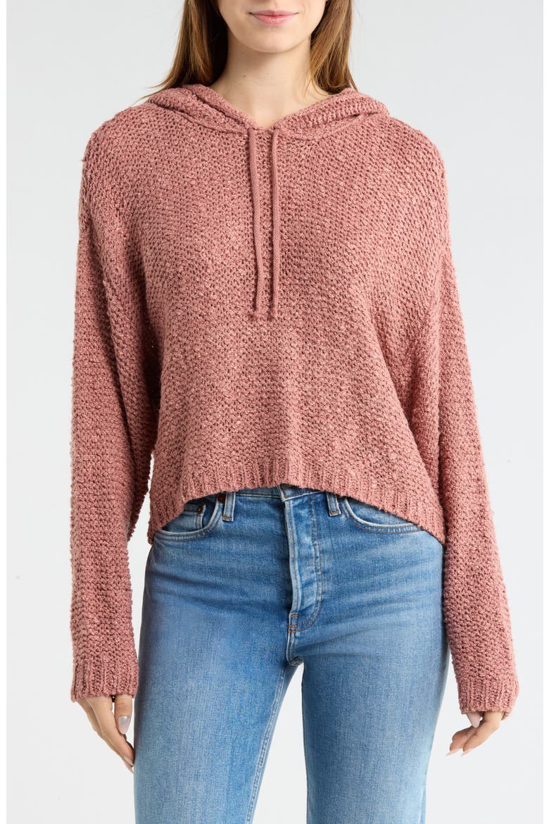 Textured Metallic Hoodie, Main, color, ROSE