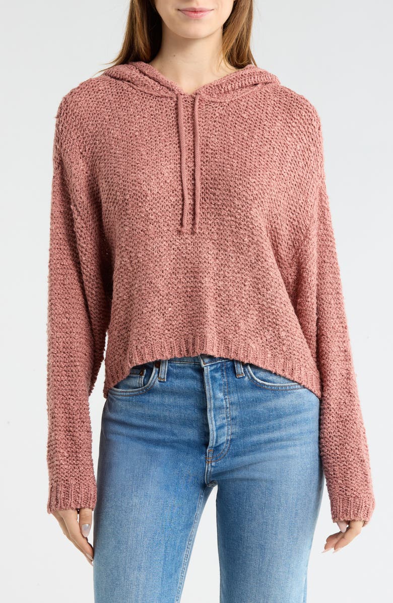 WISHLIST Textured Metallic Hoodie, Main, color, Rose