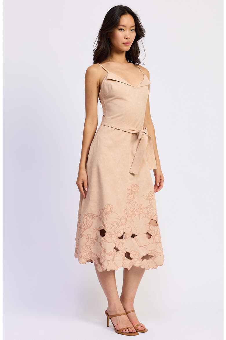Donna Faux Suede Midi Dress, Alternate, color, BLUSH