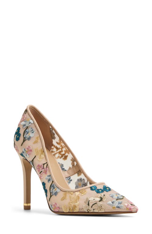 Ted Baker London Cara Icon Pointed Toe Pump In Beige Floral