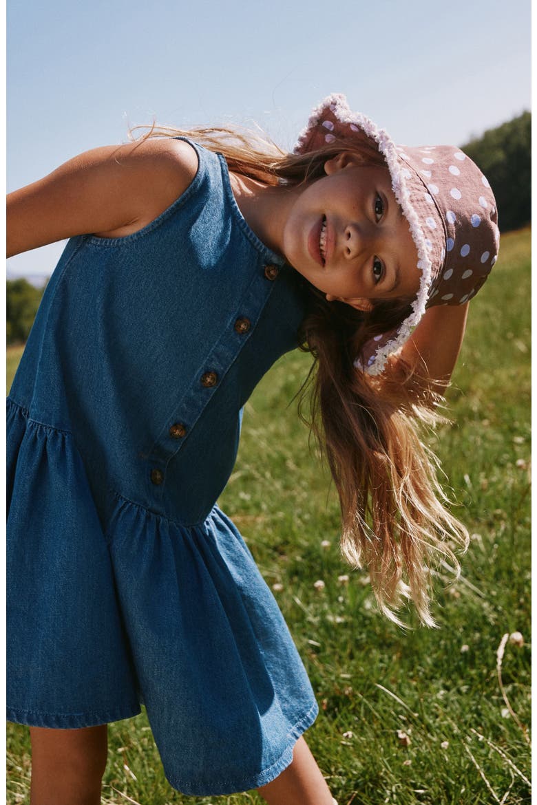 Kids' Sleeveless Denim Dress, Alternate, color, BLUE