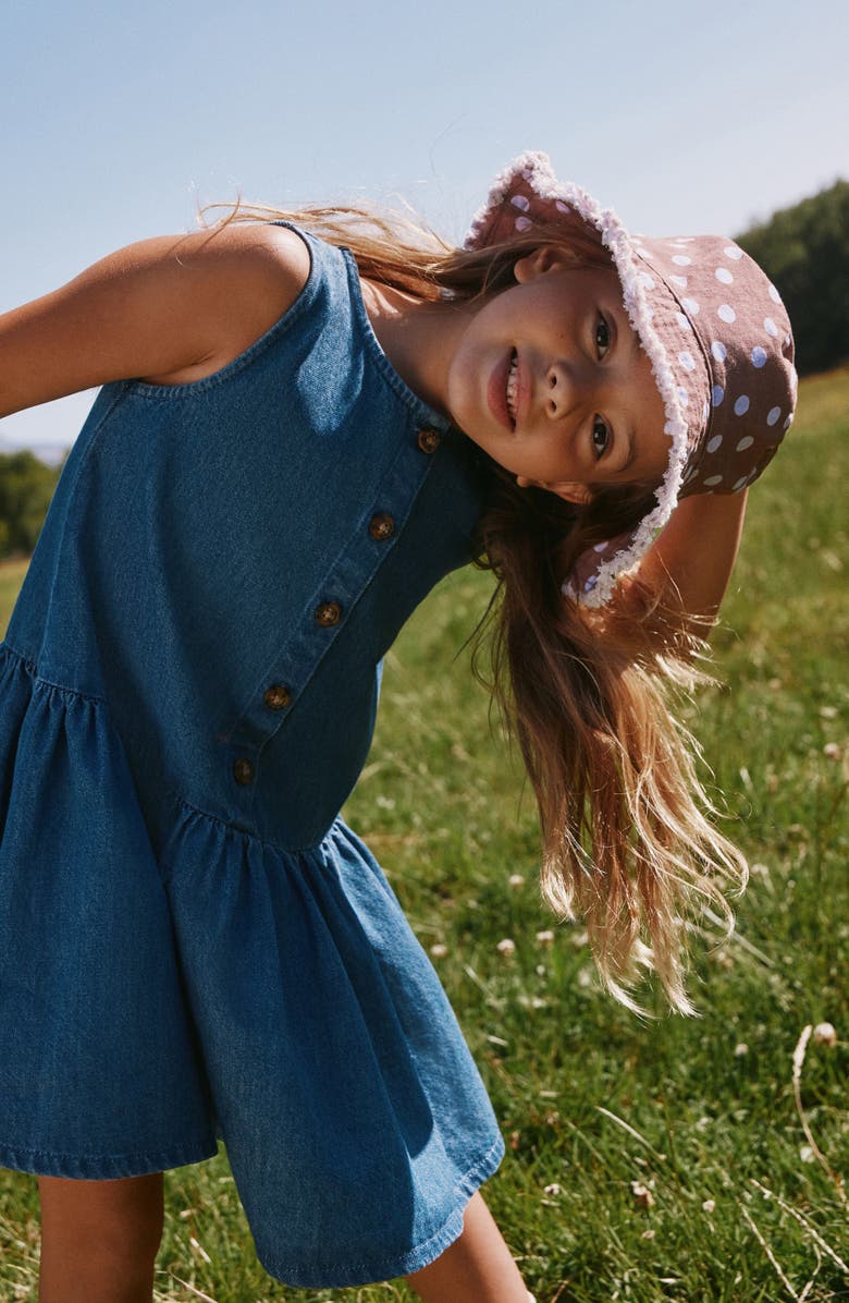 NEXT Kids' Sleeveless Denim Dress, Alternate, color, Blue