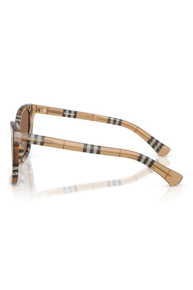 54mm Square Sunglasses, Alternate, color, CHECK SAND / DARK BROWN
