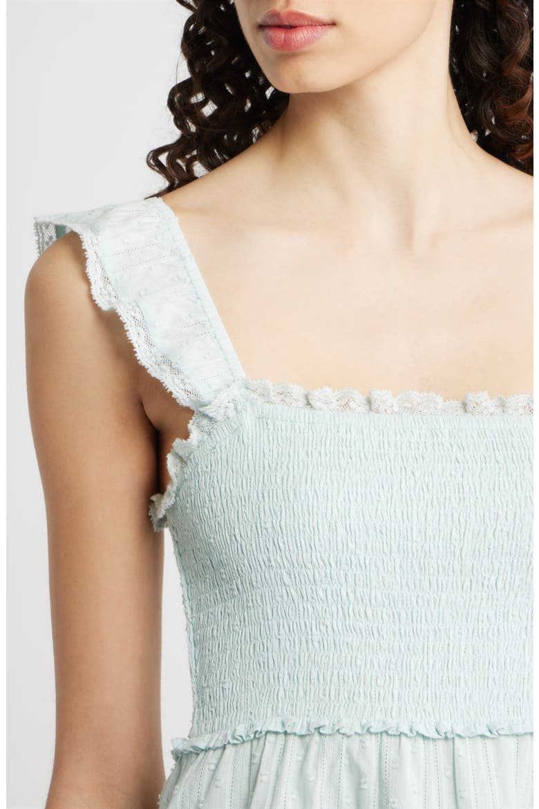 Colbera Lace Ruffle Minidress, Alternate, color, PALE MINT