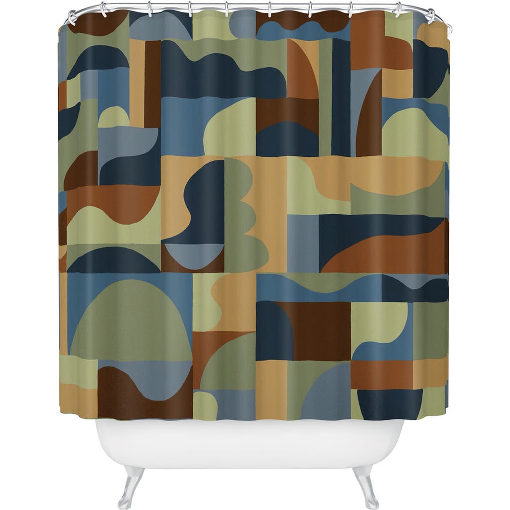 Deny Designs Collage Forest Shower Curtain In Green