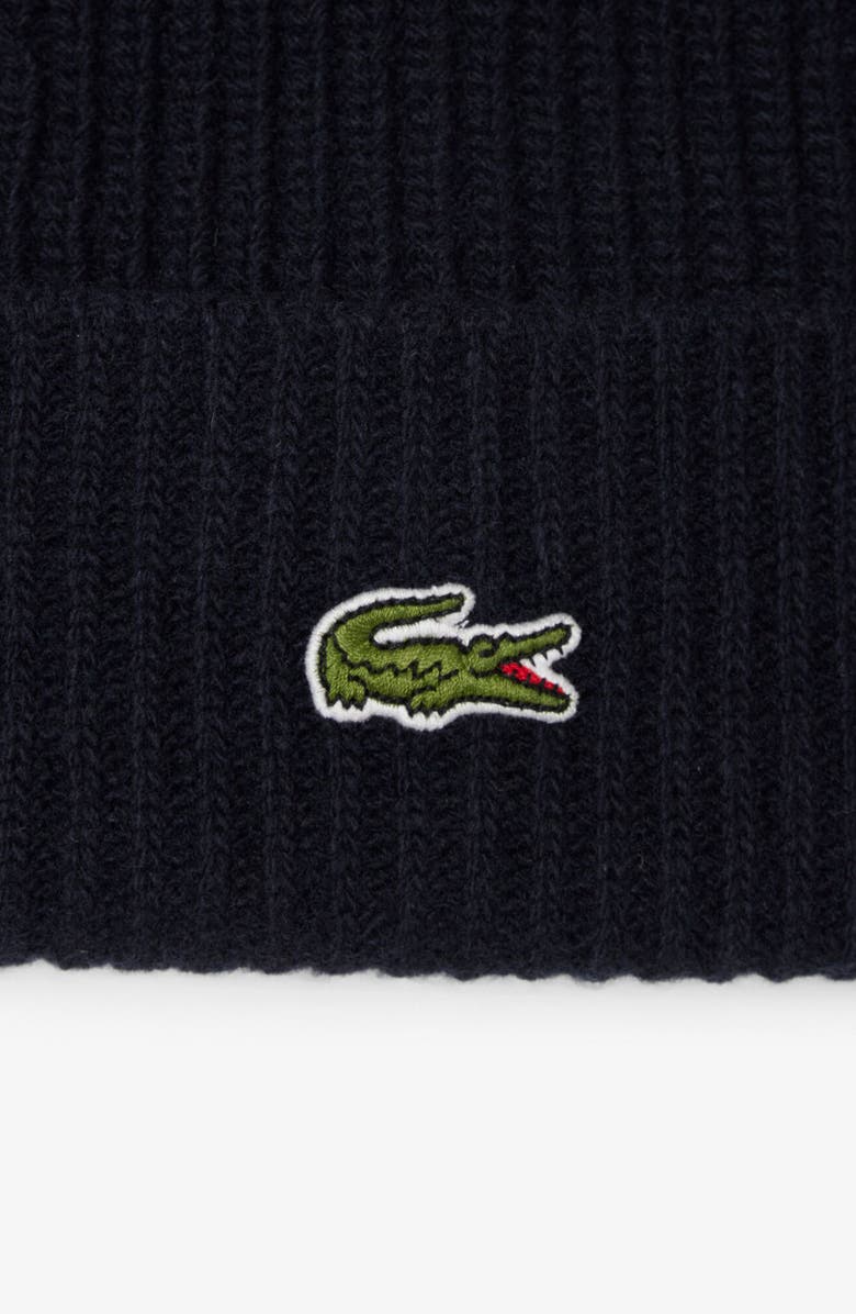 Lacoste Classic Wool Beanie, Alternate, color, Navy Blue