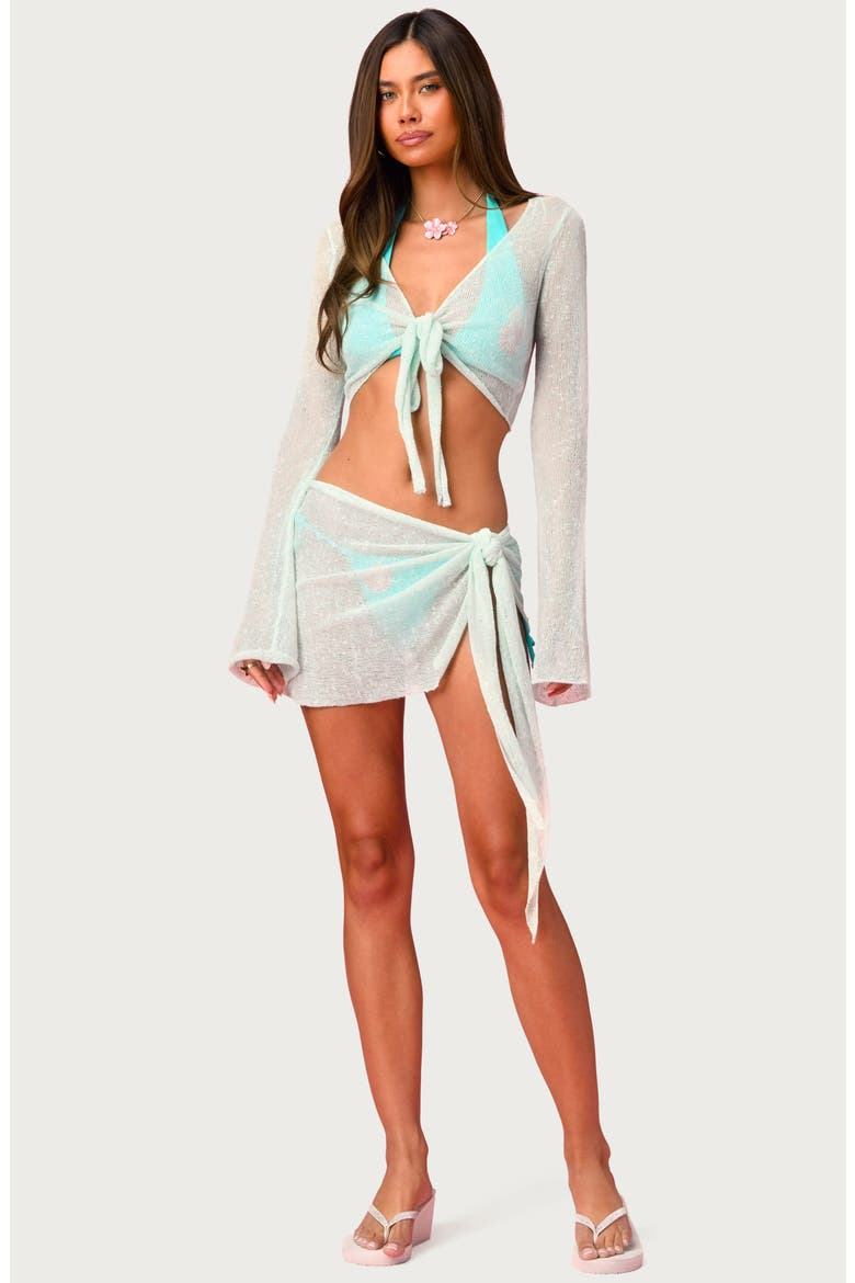 x Barbie™ Island Tie Front Cover-Up, Alternate, color, MINT