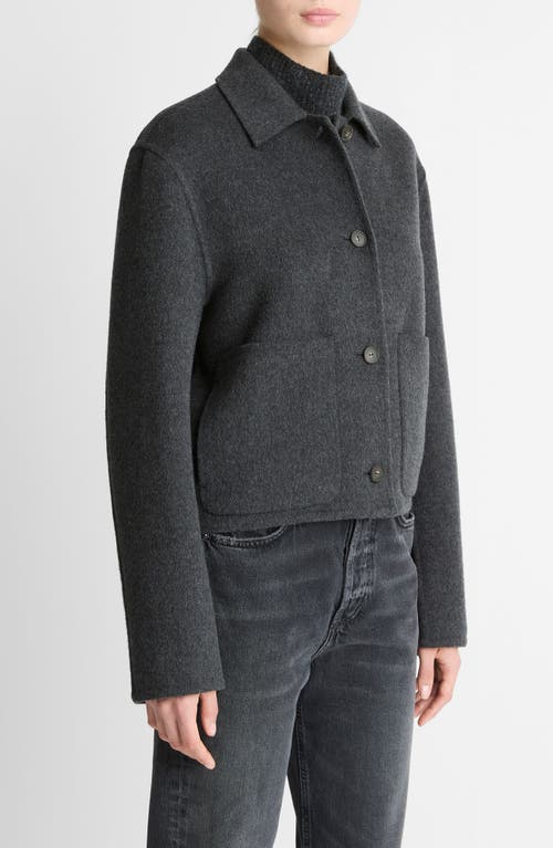Vince Wool Blend Short Jacket In Gray