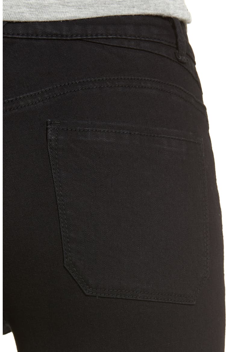 High Waist Button Fly Skinny Ankle Jeans (Nordstrom Exclusive), Alternate, color, BK- BLACK