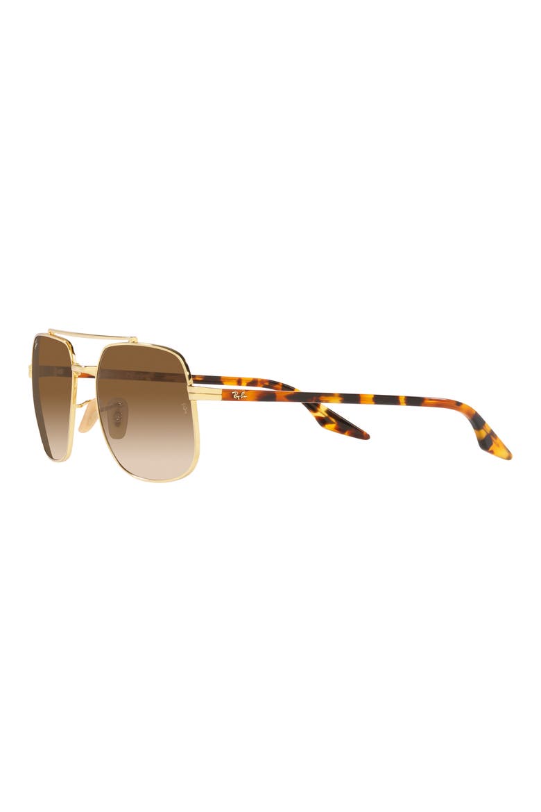 56mm Gradient Square Sunglasses, Alternate, color, GOLD FLASH