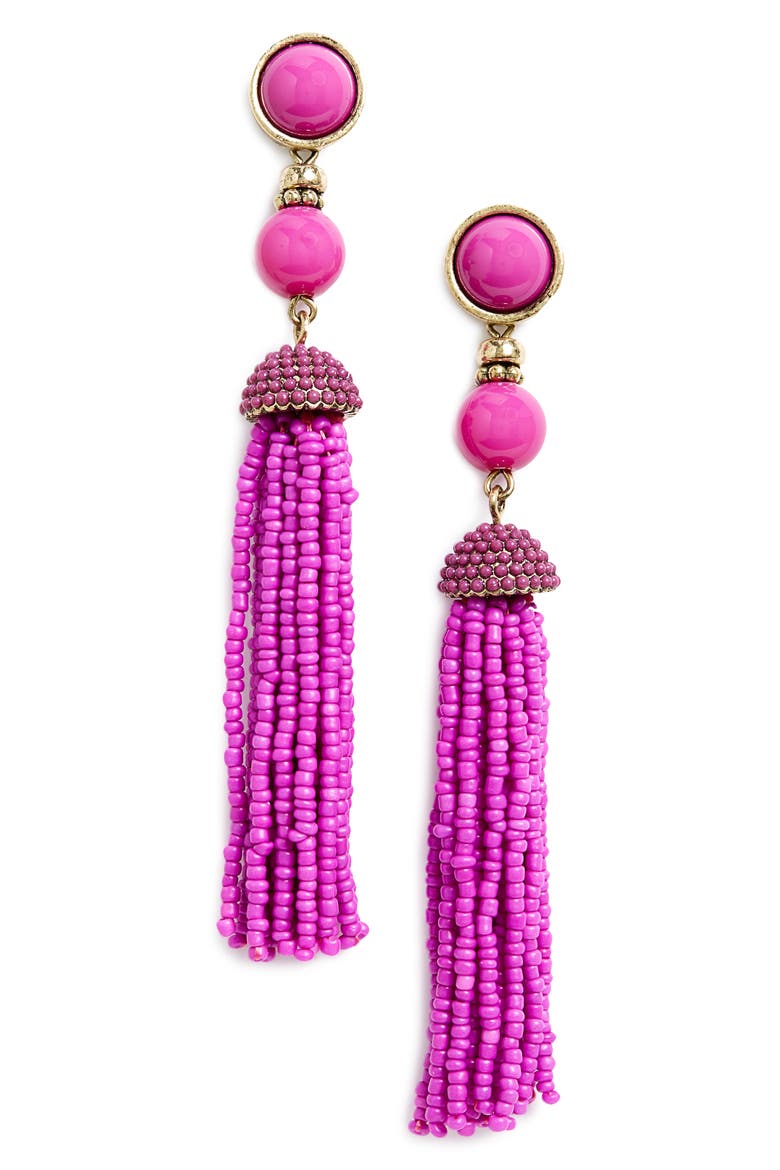 Artemis Tassel Drop Earrings, Main, color, BRIGHT PURPLE