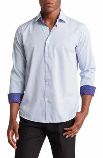 TOM BAINE Regular Fit Performance Stretch Long Sleeve Button Front Shirt