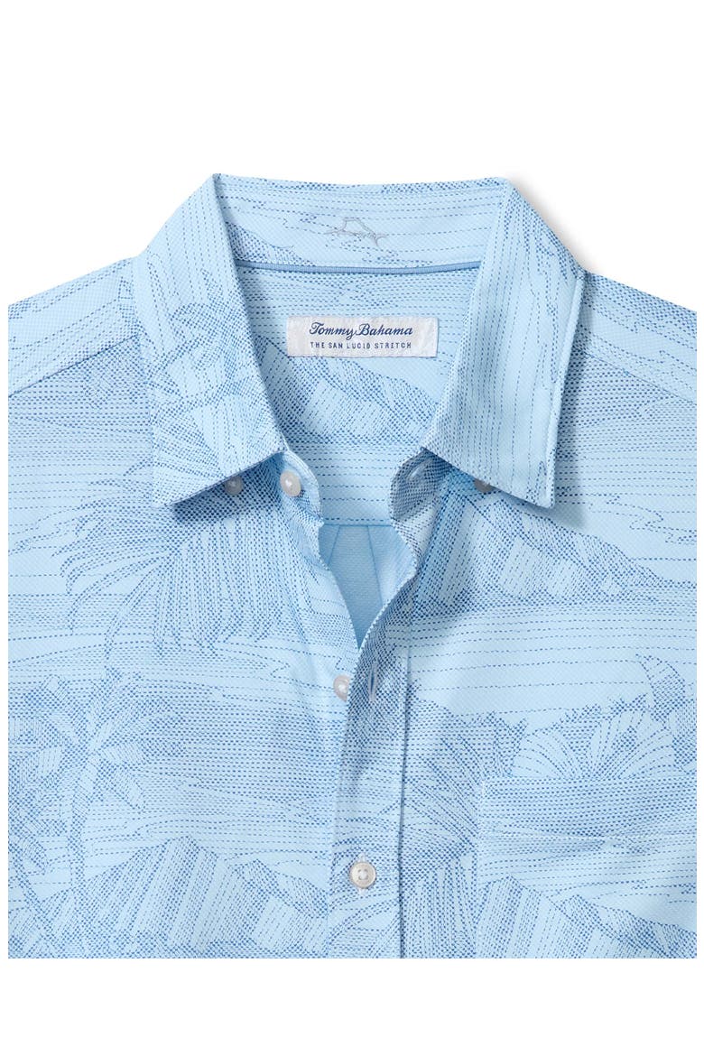 San Luscio Corsica Coast Short Sleeve Cotton Blend Button-Up Shirt, Alternate, color, VACATION BLUE