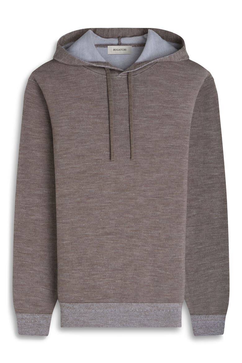 Merino Wool Hoodie Sweater, Alternate, color, WALNUT