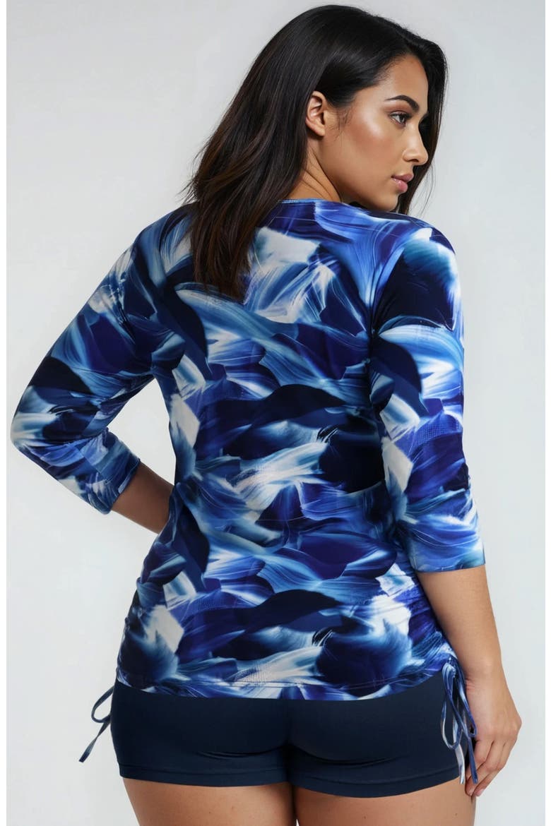 Plus Size Margaux Swim Top, Alternate, color, Navy Wave