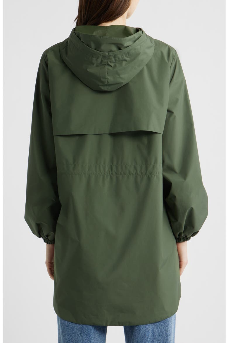 Fleur Water Resistant Hooded Raincoat, Alternate, color, THYME GREEN