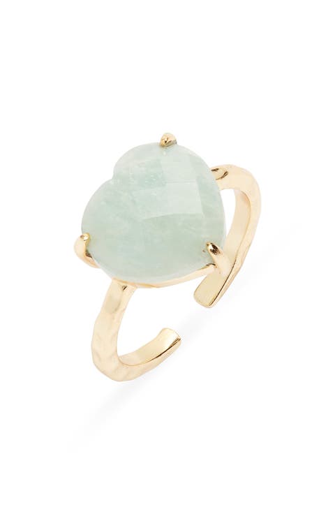 Kelsie Heart Amazonite Cuff Ring