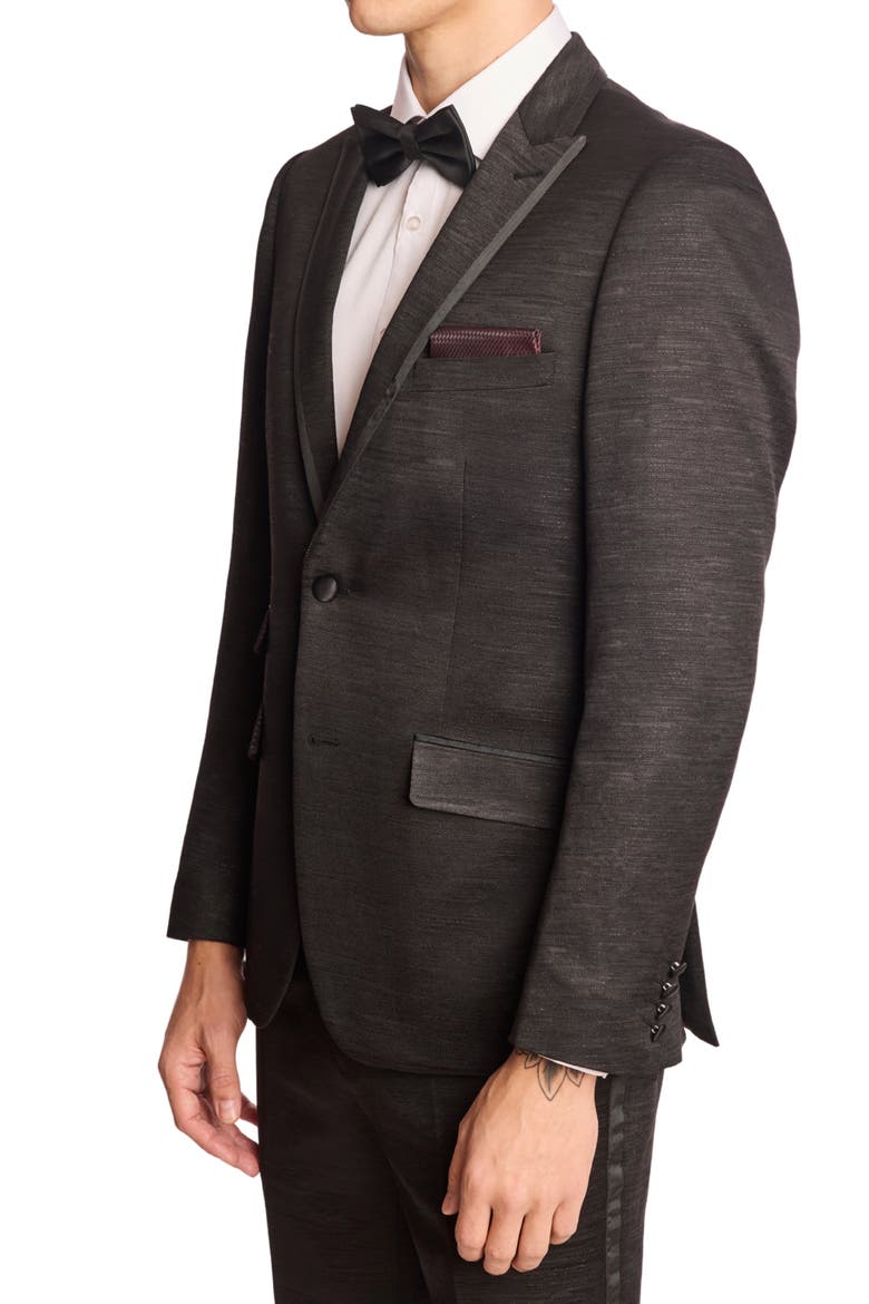 Grosvenor Slim Fit Dinner Jacket, Alternate, color, BLACK JACQUARD