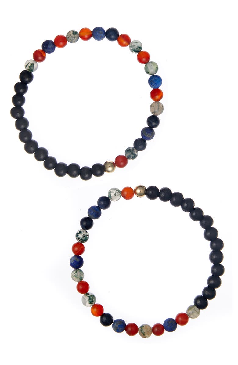 The Healer’s Collection Men's N77 Detox Set of 2 Healer's Bracelets, Main, color, Black