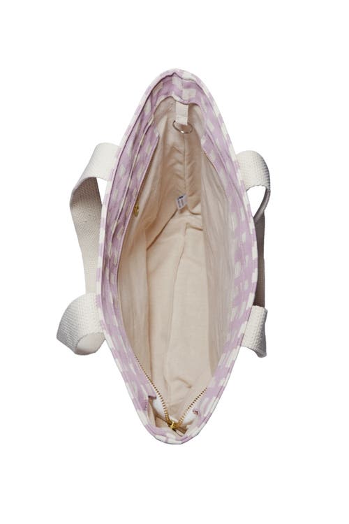 Dance Happy Grid Carry All Tote Bag In Orchid