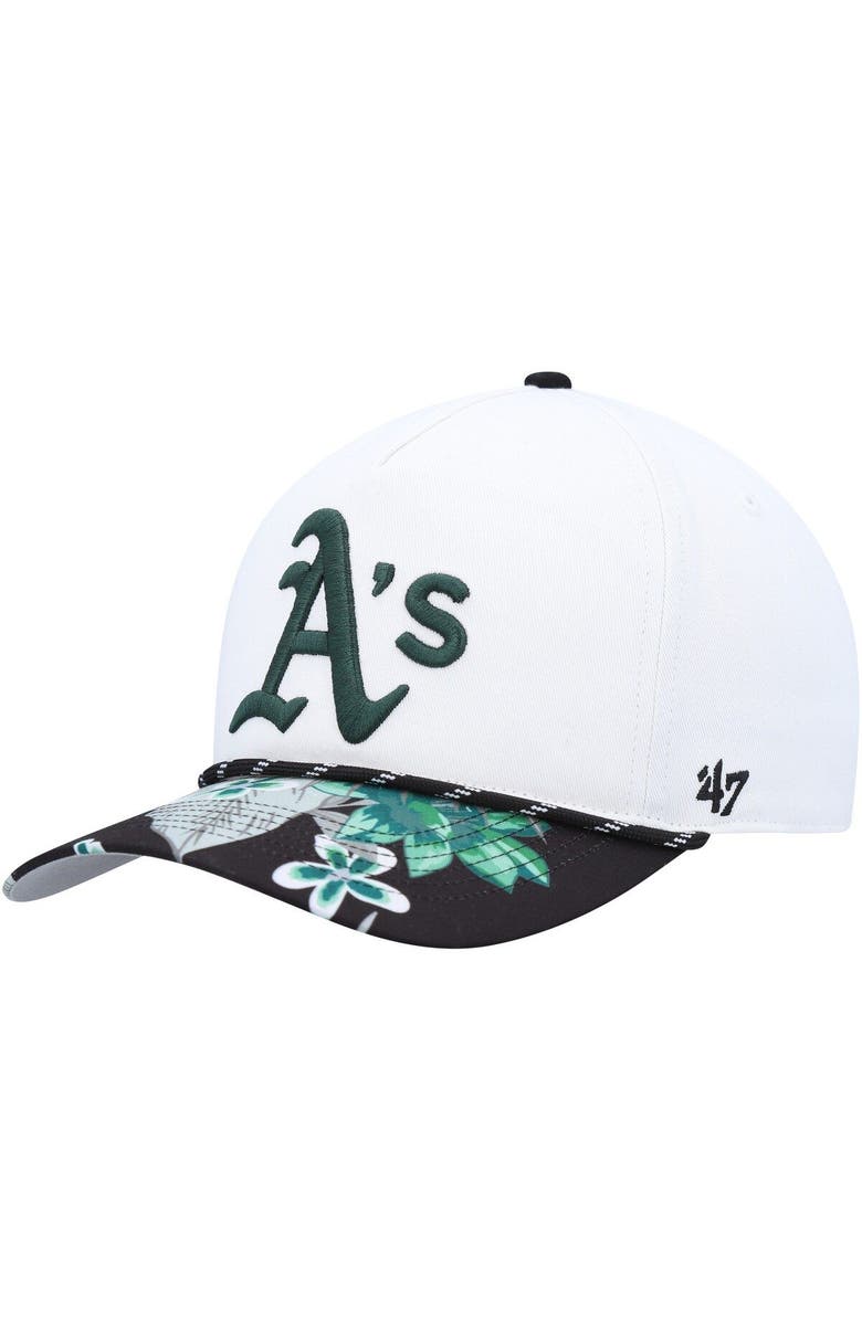 '47 Men's '47 White Oakland Athletics Dark Tropic Hitch Snapback Hat, Main, color, 