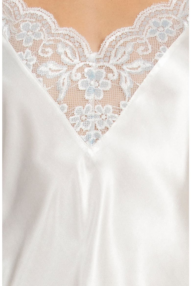 Lindsay Satin & Lace Crop Pajamas, Alternate, color, IVORY