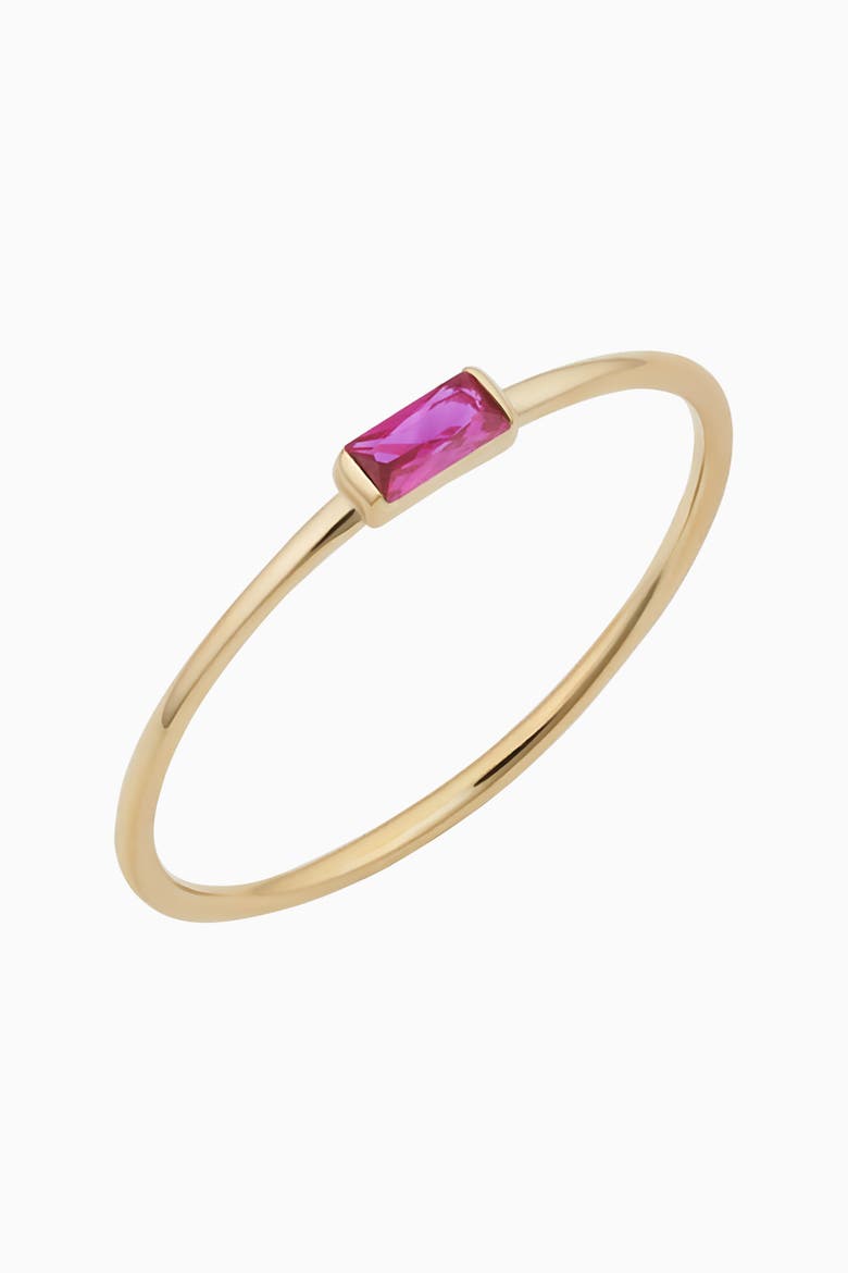 14K Gold Fresco Baguette Ring, Main, color, Red Cubic Zirconia
