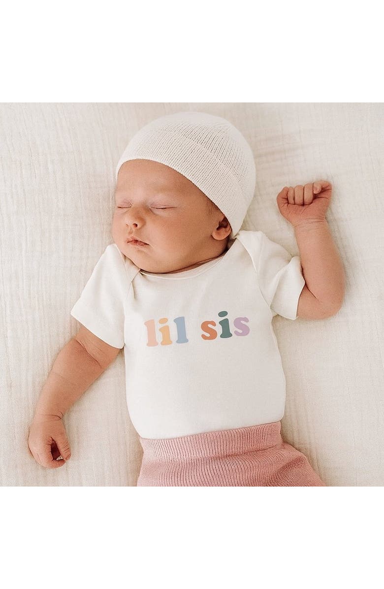 Finn + Emma Organic Baby Graphic Bodysuit | Lil Sis, Alternate, color, Off White