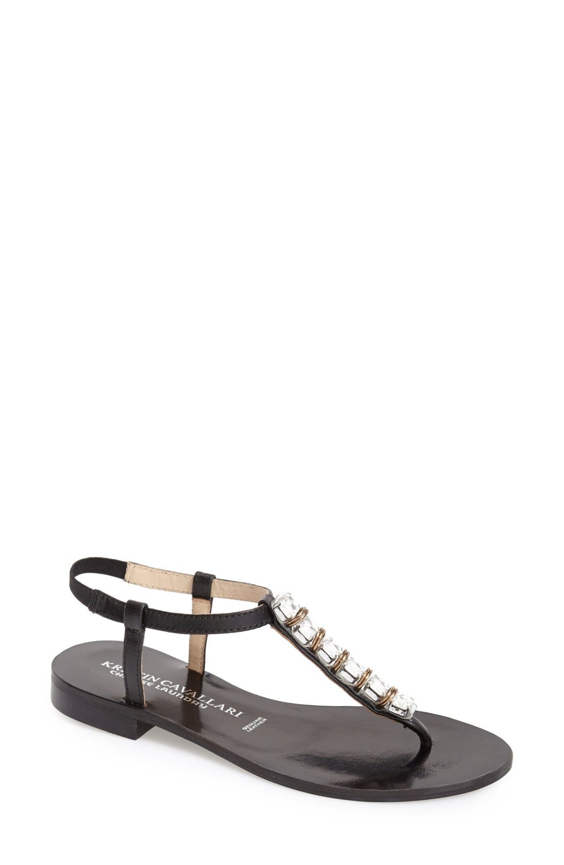 'Grace' Thong Sandal, Main, color, BLACK