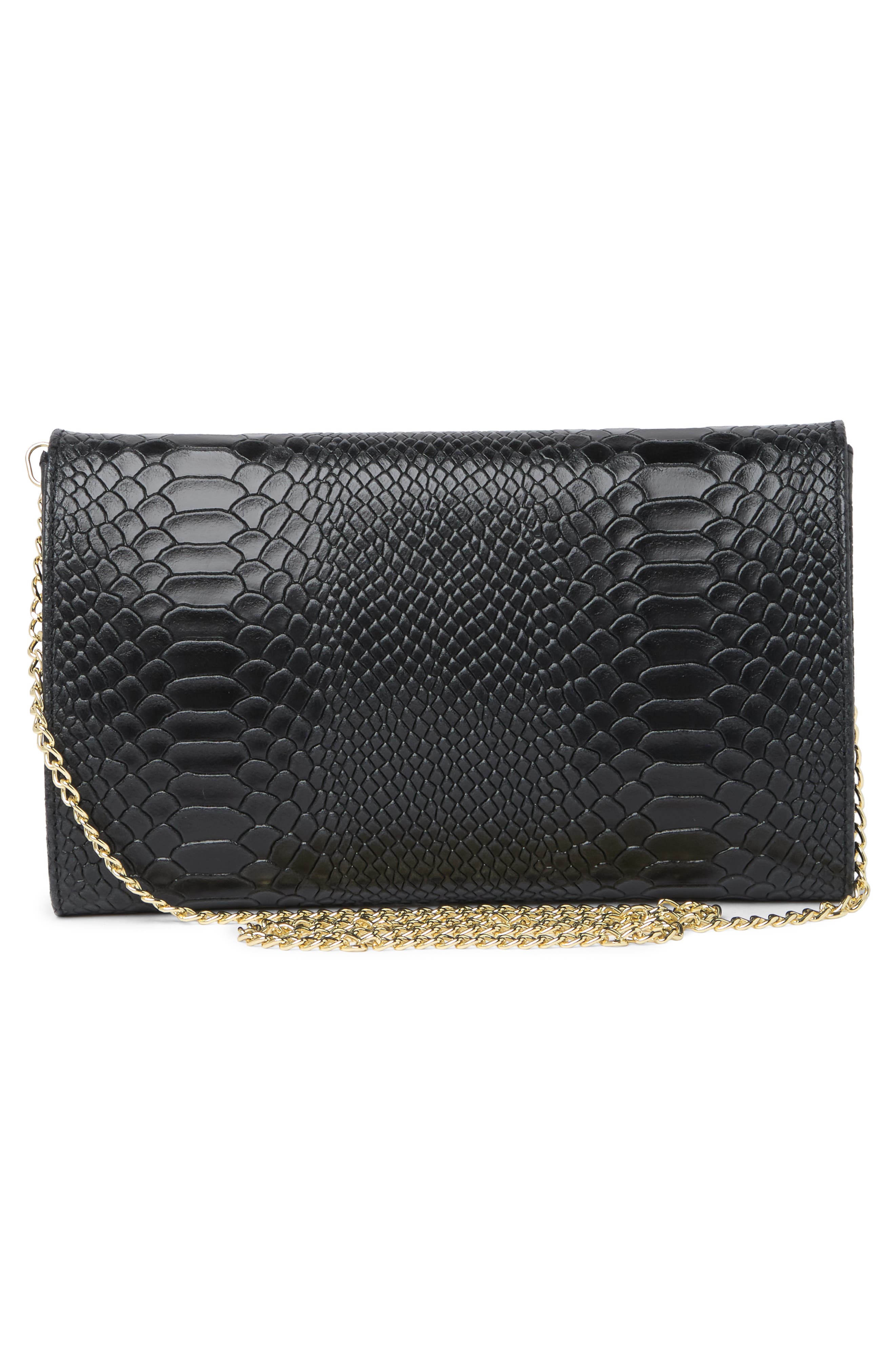 Persaman New York Lea 62 Snakeskin Leaather Clutch, Alternate, color, 
