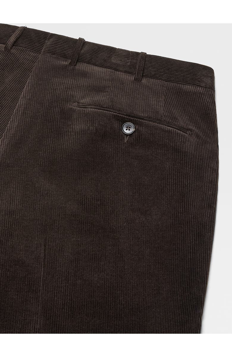 ZEGNA Cashco Stretch Cotton & Cashmere Corduroy Trousers, Alternate, color, Dark Brown