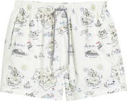 Boardies Treasure Map Mid Length Swim Trunks