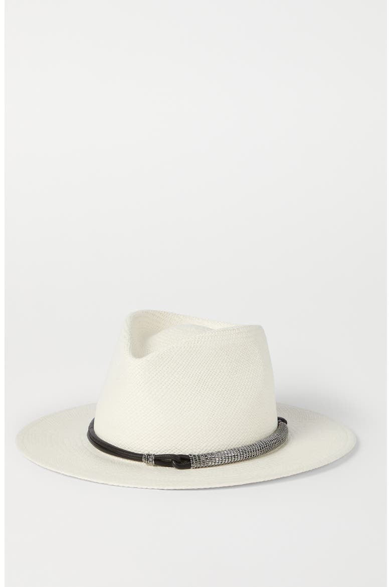 Straw fedora, Alternate, color, White