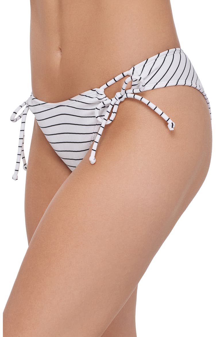 Adjustable Side Tie Scoop Bikini Bottom, Alternate, color, Boat Stripe