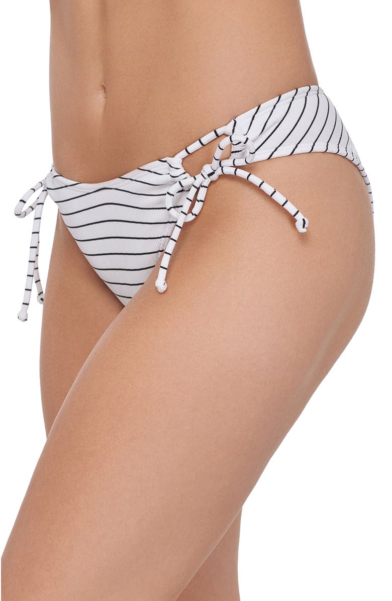 Stevie Adjustable Side Tie Scoop Bikini Bottom, Alternate, color, Boat Stripe