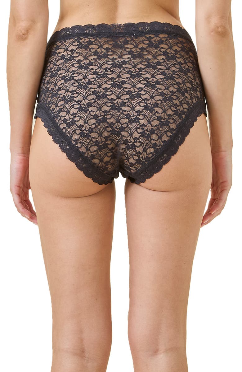 Papinelle Lace High Waist Briefs, Alternate, color, Black