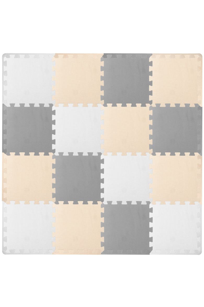 Kids Solid Floor Play Mat, Main, color, White-Gray-Beige