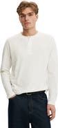Cotton On Men's Fitted Henley Long Sleeve T-Shirt