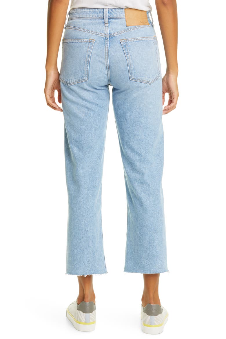 Maya Ripped High Waist Ankle Straight Leg Jeans, Alternate, color, HARDWICK