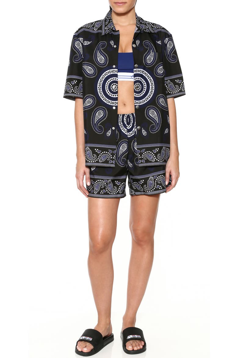 Paisley Unisex Coach Shirt, Alternate, color, BANDANA