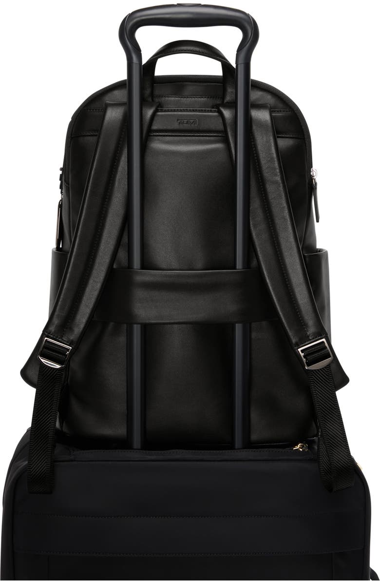 TUMI Raina Large Leather Backpack, Alternate, color, Black/ Gunmetal