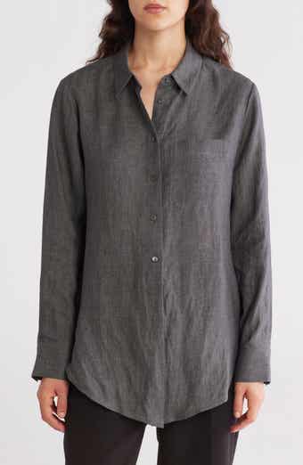 Theory Hekanina Drape Button Front Shirt
