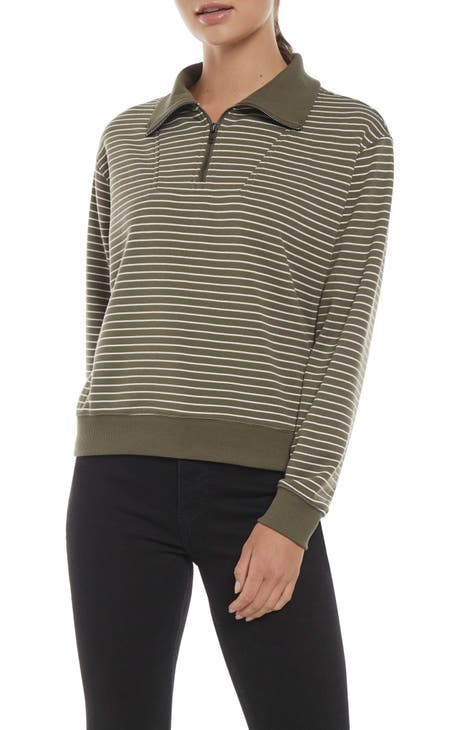 Stripe Quarter Zip Sweatshirt