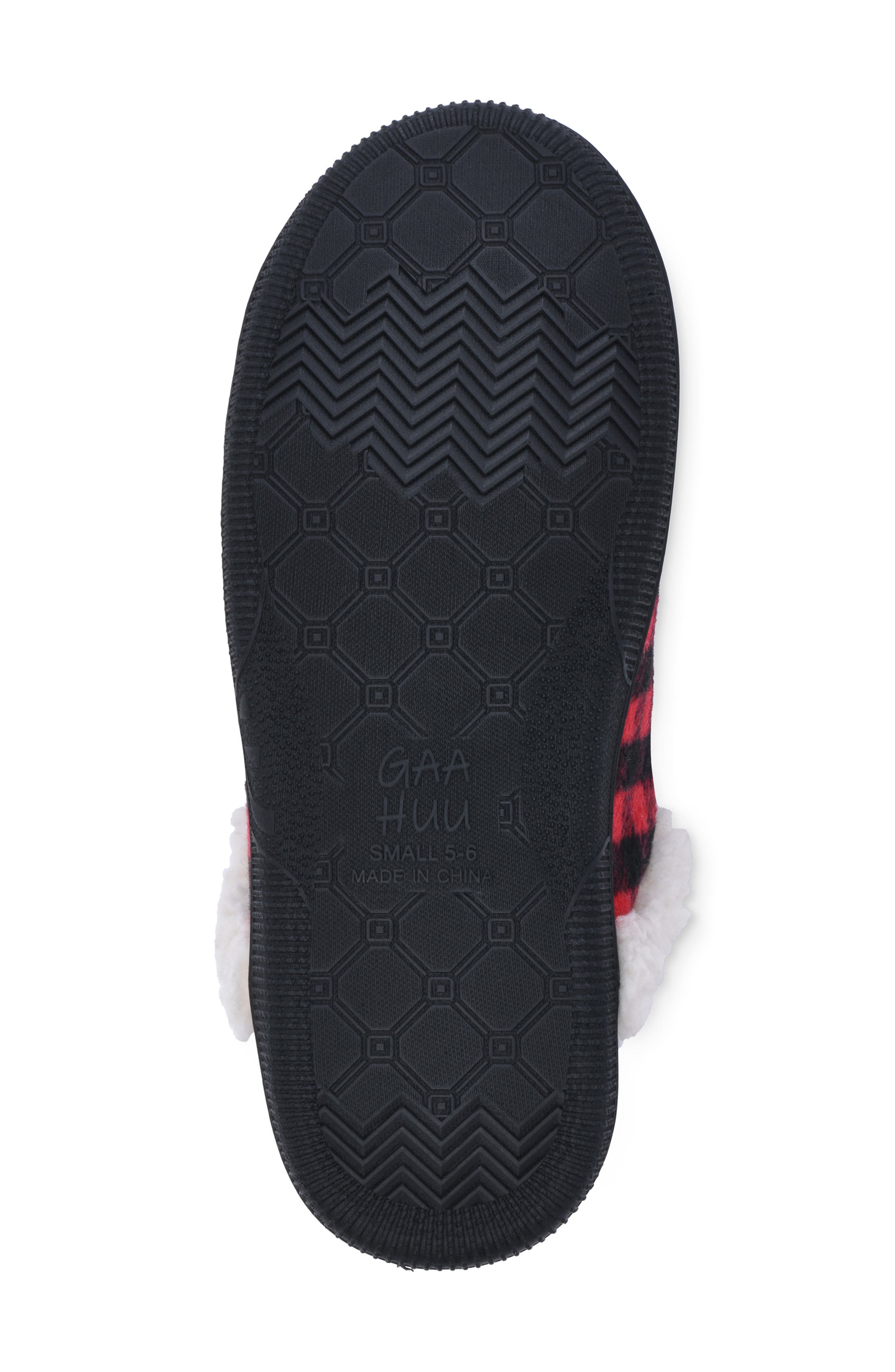 GAAHUU Buffalo Check Faux Shearling Slipper, Alternate, color, 