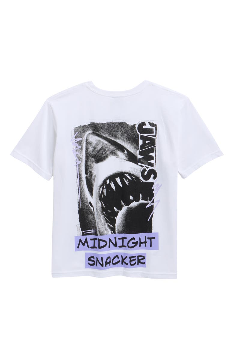 The Forecast Agency Kids' Jaws Midnight Snacker Cotton Graphic T-Shirt, Alternate, color, White
